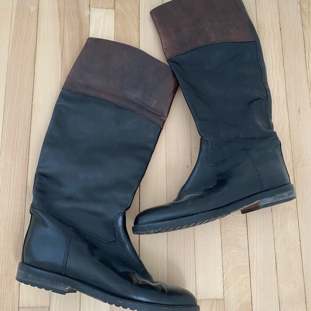 Joan & David Black and Brown Combat Boots